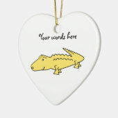 Gele alligator keramisch ornament (Links)