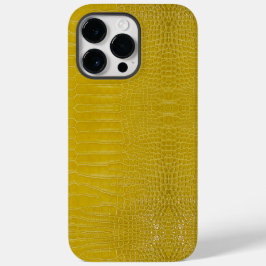 Gele alligator textuur print Case-Mate iPhone 14 pro max hoesje