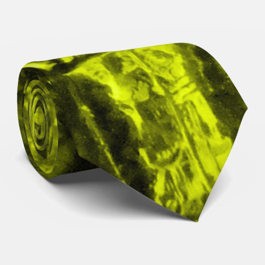 Gele alligatorhuid stropdas (Opgerold)