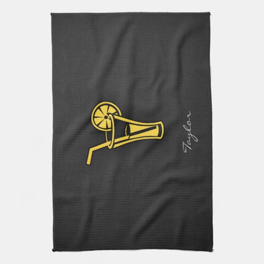 gele amber cocktail theedoek (Verticaal)