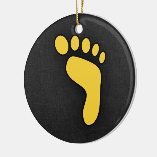 Gele Amber footprint Keramisch Ornament (Links)