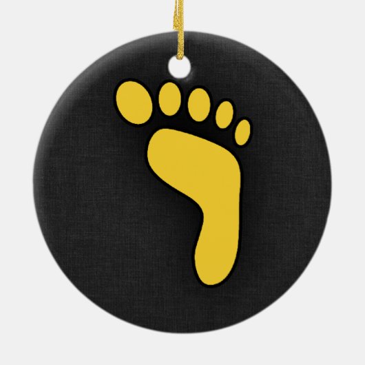 Gele Amber footprint Keramisch Ornament (Achterkant)