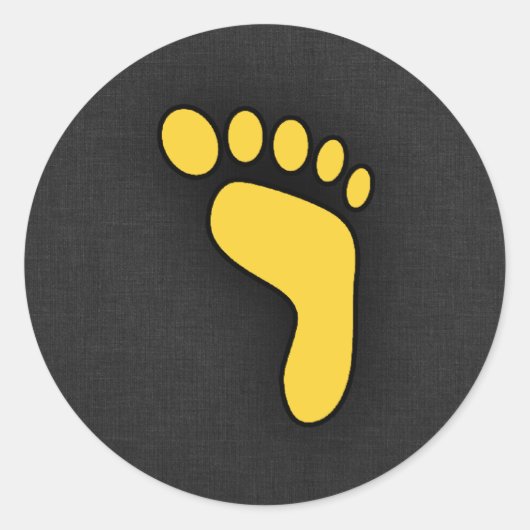 Gele Amber footprint Ronde Sticker (Voorkant)