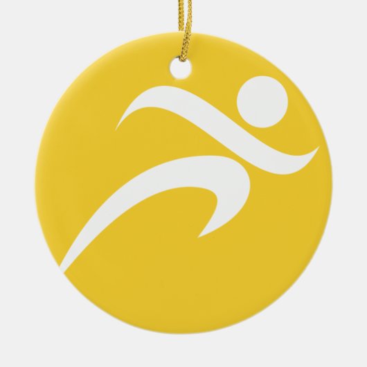 gele amber lopen keramisch ornament (Voorkant)