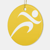 gele amber lopen keramisch ornament (Links)