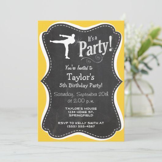 Gele Amber Martial Arts Kaart (Staand voorkant)