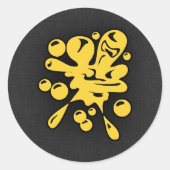 Gele Amber Paintball Ronde Sticker (Voorkant)