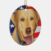Gele Amerikaanse lab Retriever Keramisch Ornament (Rechts)