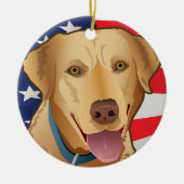 Gele Amerikaanse lab Retriever Keramisch Ornament (Voorkant)