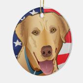 Gele Amerikaanse lab Retriever Keramisch Ornament (Links)