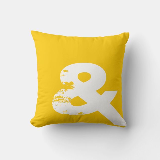 Gele Ampersand Kussen (Voorkant)