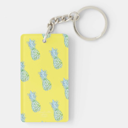 Gele anananas Aloha Sleutelhanger (achterkant)