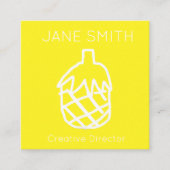 Gele anananas moderne creatieve industrie vierkante visitekaartje (Voorkant)