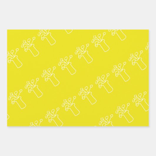 Gele anananasappel schattig ontwerp inpakpapier vel (Voorkant 3)