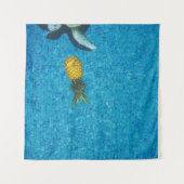 Gele anananasappelvruchten wandkleed (Voorkant (horizontaal))