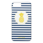 Gele anananassenmarine gepersonaliseerd Case-Mate iPhone case (Achterkant)