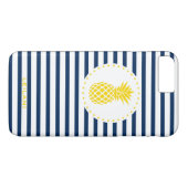 Gele anananassenmarine gepersonaliseerd Case-Mate iPhone case (Achterkant (Horizontaal))