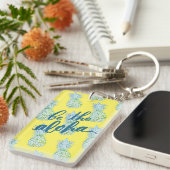 Gele Ananas Aloha Sleutelhanger (Voorkant Rechts)