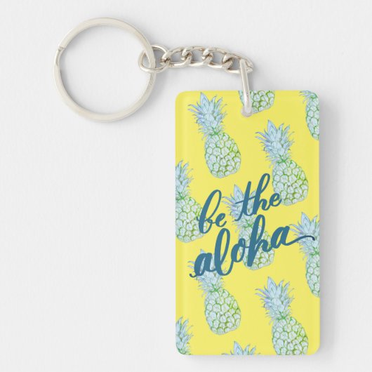 Gele Ananas Aloha Sleutelhanger (Voorkant)