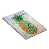 Gele ananas fruit Beachy Tropische Vibes Notitieboek (Rechterzijde)