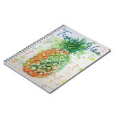 Gele ananas fruit Beachy Tropische Vibes Notitieboek (Linkerzijde)