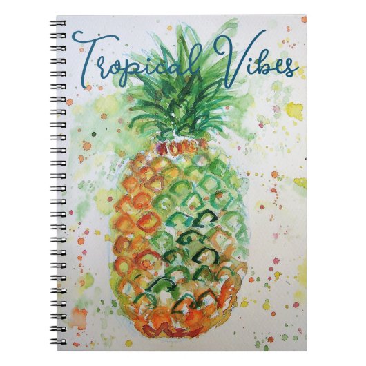 Gele ananas fruit Beachy Tropische Vibes Notitieboek (Voorkant)