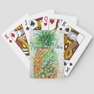 Gele ananas fruit Beachy Tropische Vibes Pokerkaarten