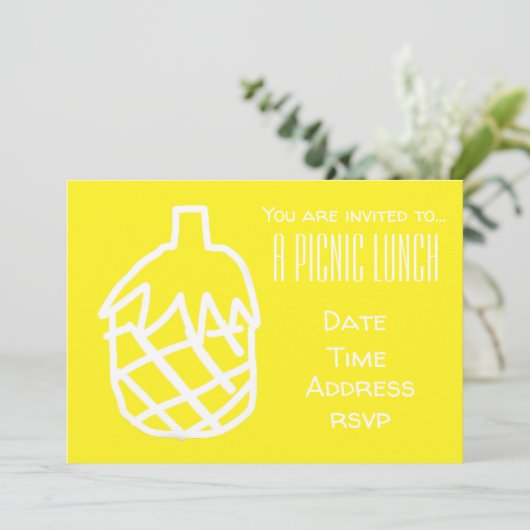 Gele ananas fruit Zomer picknick lunchparty Kaart (Staand voorkant)