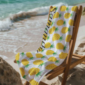 Gele ananas monogram strandlaken
