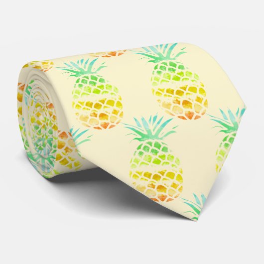 Gele ananas Stropdas (Opgerold)