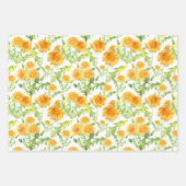 Gele andelions en Dandelion Fluff Inpakpapier Vel (Voorkant 2)