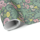  gele andelions roze gele gezichtsvelden pansies cadeaupapier (Rol Hoek)