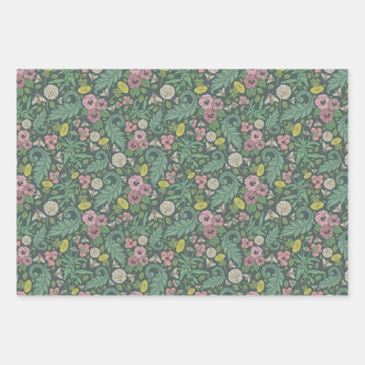  gele andelions roze gele gezichtsvelden pansies inpakpapier vel (Voorkant 2)