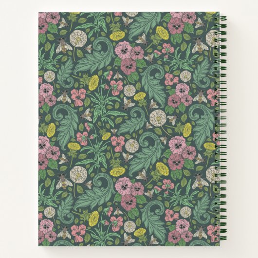  gele andelions roze gele gezichtsvelden pansies notitieboek (Achterkant)