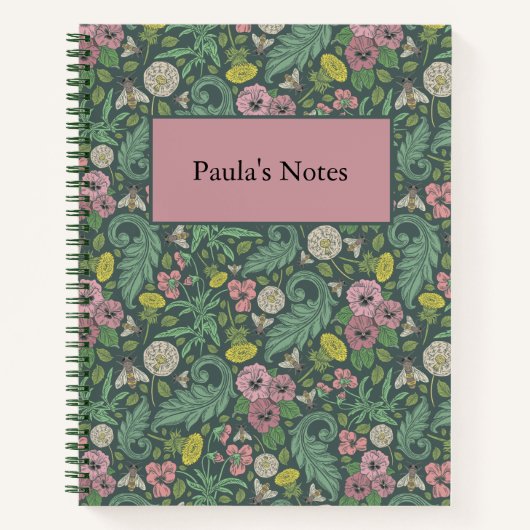  gele andelions roze gele gezichtsvelden pansies notitieboek (Voorkant)