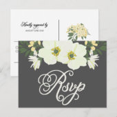 Gele  Anemones Floral RSVP II Uitnodiging Briefkaart (Voorkant / Achterkant)