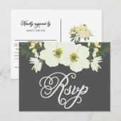 Gele  Anemones Floral RSVP Uitnodiging Briefkaart (Voorkant / Achterkant)