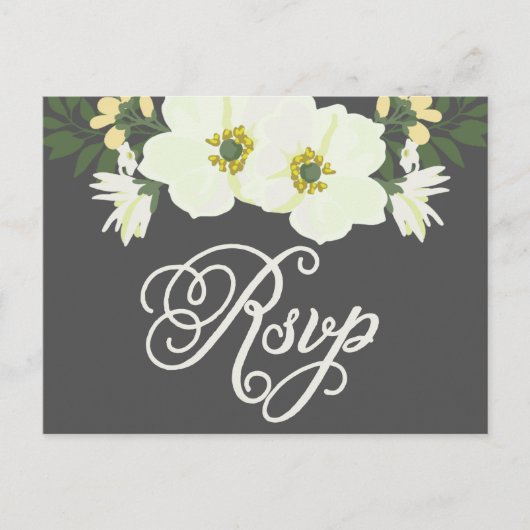 Gele Anemones Floral RSVP Uitnodiging Briefkaart (Voorkant)
