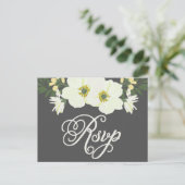 Gele  Anemones Floral RSVP Uitnodiging Briefkaart (Staand voorkant)