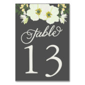 Gele  Anemones Floral Table Numbers Card Kaart (Achterkant)