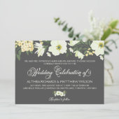 Gele  Anemones Floral Wedding III Kaart (Staand voorkant)