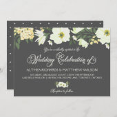 Gele  Anemones Floral Wedding IV Kaart (Voorkant / Achterkant)