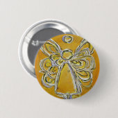 Gele Angel-Button of Pin Ronde Button 5,7 Cm (Voorkant /achterkant)