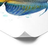 Gele angelvis met kop in het poster van de waterve (Hoek)