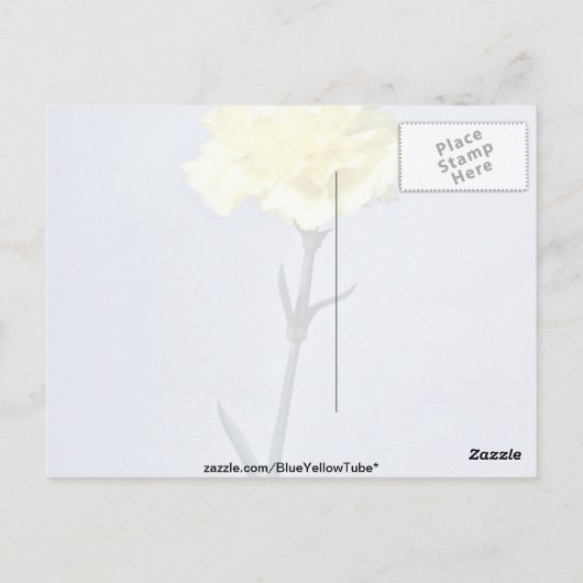 Gele anjerbloemen briefkaart (Achterkant)