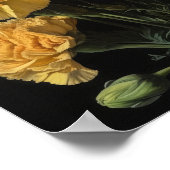 Gele anjers bloem kunstprint poster (Hoek)