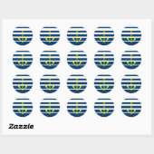 Gele anker stickers met blauw-witte strepen (Vel)