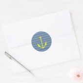 Gele anker stickers met marineblauwe strepen (Envelop)