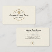 Gele Apiarist Logo Gold Bumble Bee Honeycomb Visitekaartje (Voorkant / Achterkant)