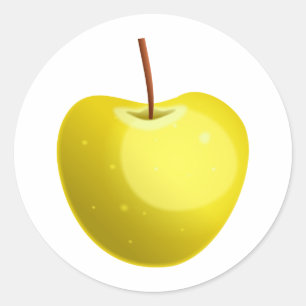 Gele appel ronde sticker